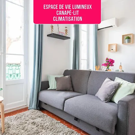 公寓 Le Garibaldi - Ideal Couple & Pro- Animaux Acceptes - 5min A Pied Du Port - Centre - Commerces - 10min En Voiture - Wifi Hd - Parking Gratuit Dans La Rue 滨海拉塞讷