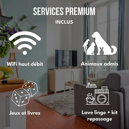 Apartament Le Garibaldi - Ideal Couple & Pro- Animaux Acceptes - 5min A Pied Du Port - Centre - Commerces - 10min En Voiture - Wifi Hd - Parking Gratuit Dans La Rue